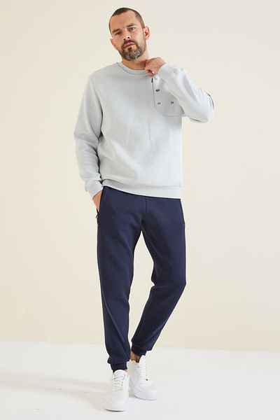 TOMMY LIFE Pantaloni de trening pentru bărbați cu șireturi Indigo - 82110