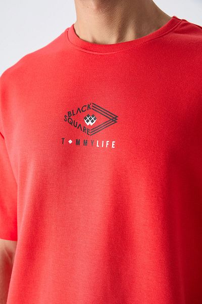 TOMMY LIFE Ανδρικό μπλουζάκι με στάμπα Fiesta Cotton Thick Soft Texture Oversize Fit - 88325