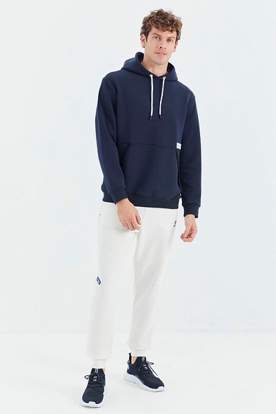 TOMMY LIFE Ecru Lace-up Stripe Λεπτομερής Άνετη Εφαρμογή Ανδρική φόρμα στο κάτω μέρος - 82100