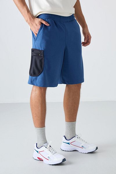 TOMMY LIFE Ανδρικό σορτς με στάμπα Comfort Fit με παχιά απαλή υφή από βαμβάκι Parliament - 81266