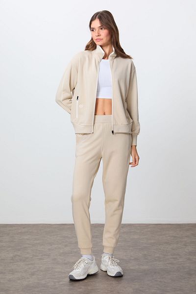 TOMMY LIFE Σετ φόρμας μπεζ Oversize Cotton - Stand Collar, Smooth Texture - 95340