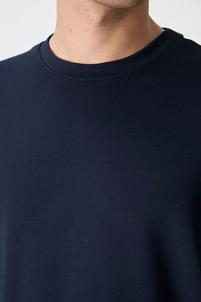 TOMMY LIFE Ανδρικό φούτερ Navy Blue Basic O Neck Comfortable Form - 88053