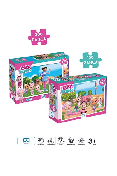 CA Games (2'Lİ SET) Cry Babies Lisanslı 200 - 100 Parça Çocuk Puzzle Yapboz S...