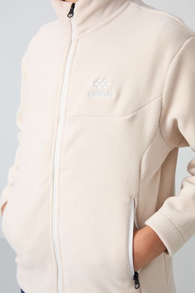 TOMMY LIFE Φούτερ Fleece για αγόρι - Μπεζ, Κεντημένο, Χοντρό μαλακή υφή - 11223