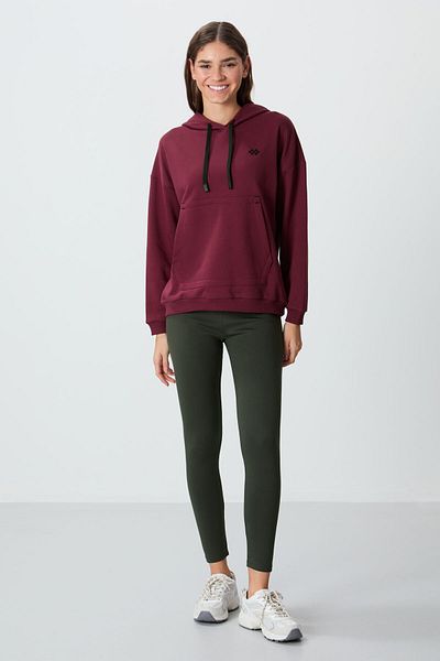 TOMMY LIFE Thick and Smooth Textured Redbud Oversize Women's Sweatshirt - 97291