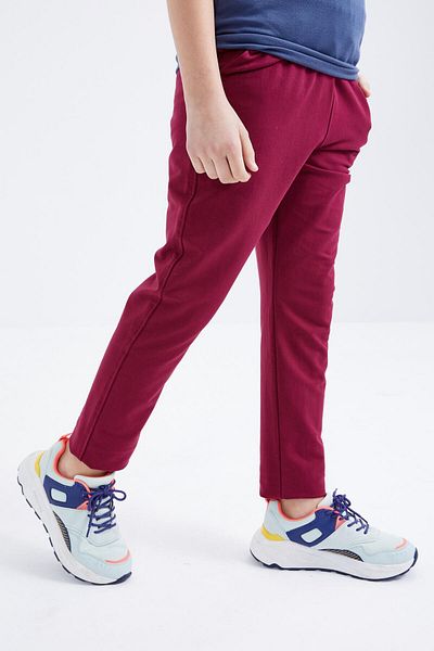 TOMMY LIFE Purple Laced Narrow Leg Basic Boy's Tracksuit Bottom - 10858