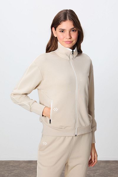 TOMMY LIFE Σετ φόρμας μπεζ Oversize Cotton - Stand Collar, Smooth Texture - 95340