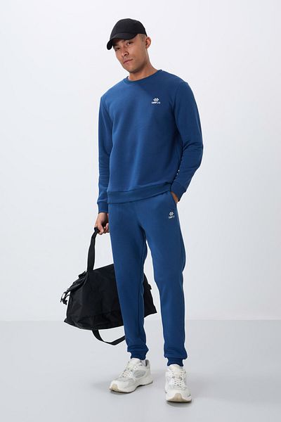 TOMMY LIFE Ανδρική φόρμα αθλητικής φόρμας με κέντημα με άνετη εφαρμογή, βαμβακερή χοντρή εσωτερική τρίχα -85265