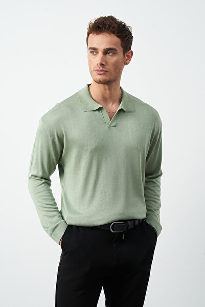 Mesfeno Довгорукавий оверсайз тонкий трикотажний чоловічий светр