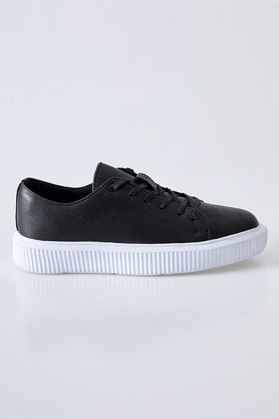 TOMMY LIFE Men's Sports Shoes Artificial Leather - Black-White, Lace-up and Perforated - 89129