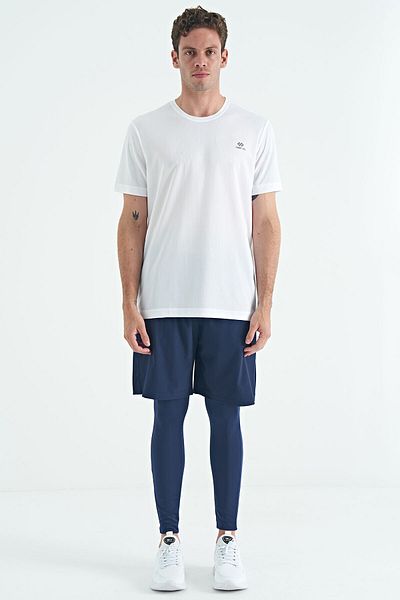 TOMMY LIFE Indigo πίσω εκτύπωση στον αστράγαλο Λεπτομερές ανδρικό κολάν με ψηλόμεσο Slim Fit Active Sports - 84988