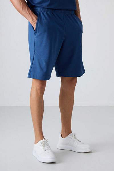 TOMMY LIFE Ανδρικό σορτς με στάμπα Comfort Fit με παχιά απαλή υφή από βαμβάκι Parliament - 81263