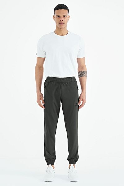 TOMMY LIFE Ανδρικό παντελόνι χακί Basic Pocket Laced Comfortable Form Rubber Leg Sweat - 84826