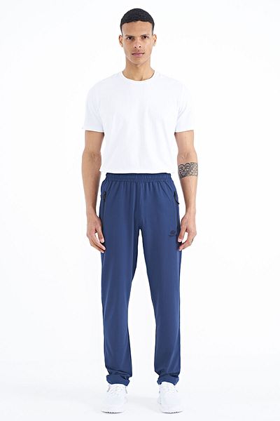 TOMMY LIFE Pantaloni de trening Indigo pentru bărbați - cu fermoar, trei buzunare, picior clasic - 84768