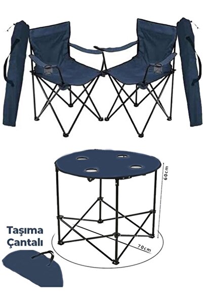 KS KampSeti KampSeti Çadır 2 Adet Kamp Sandalyesi ve Masa Seti