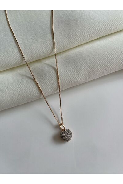 Heart Women's Necklace with Small Gemstone