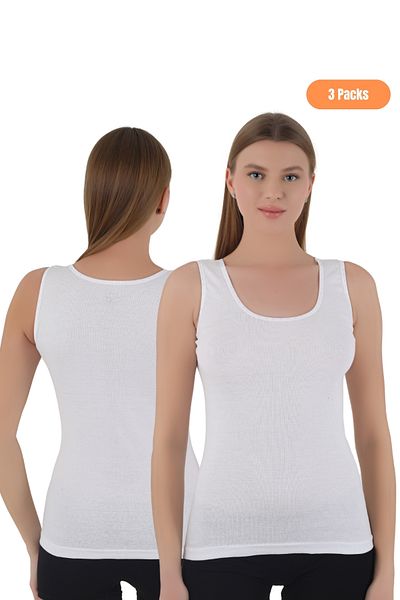 CNT Women's 3-Piece Ribbed Fabric Thick Strap Tank Top Set