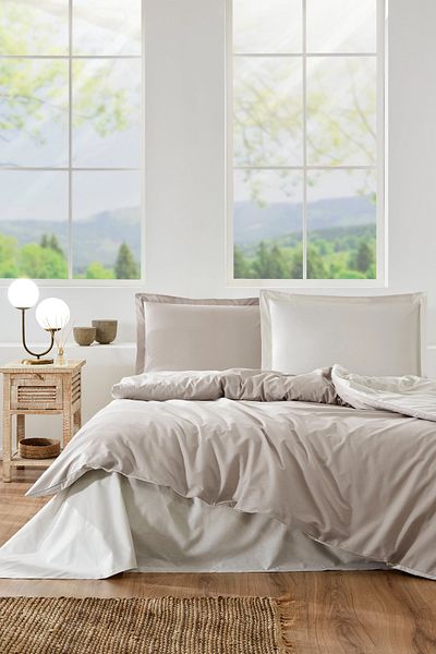 Özdilek Özdilek Colourist Single Duvet Cover Set Sand Beige - Vanilla