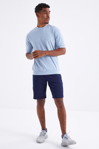 TOMMY LIFE Pantaloni scurți de bază pentru bărbați cu șireturi Indigo - 81212