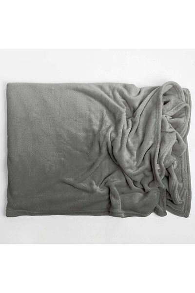 Ella Home Patura Ella Home, calduroasa si moale, Poliester, Gri, 170x130cm