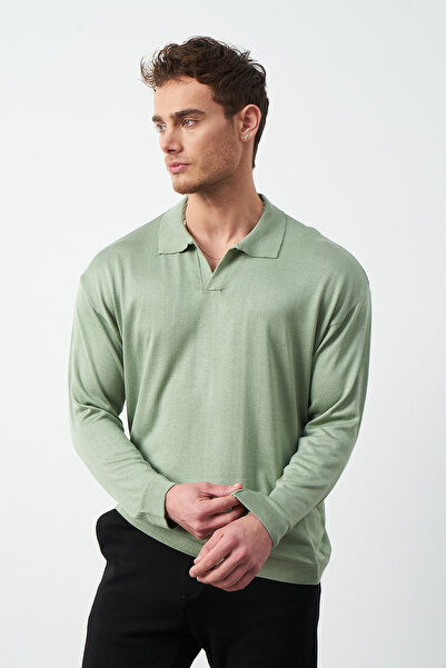 Mesfeno Довгорукавий оверсайз тонкий трикотажний чоловічий светр