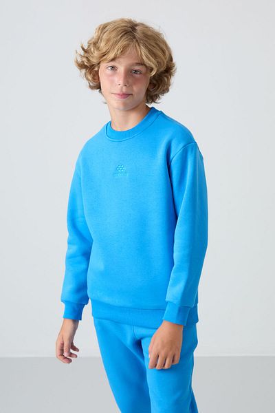 TOMMY LIFE Set de trening pentru băieți - bumbac Saks, grăsime în interior, textura moale brodata - 11249