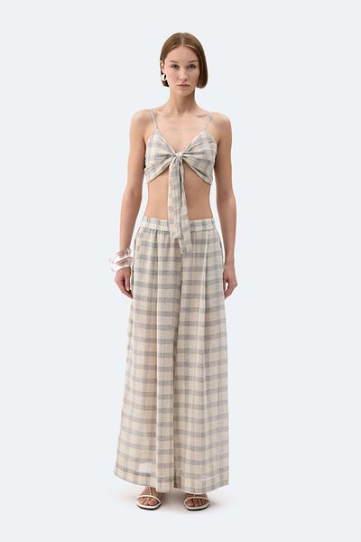 İKİKIZ Gray Plaid Trousers