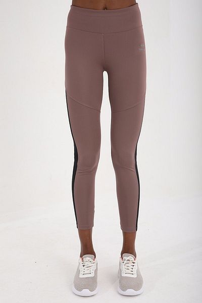 TOMMY LIFE Jambiere de damă cu talie înaltă Dusty Rose, cu talie înaltă, cu dungi cu detaliu, slim, cu picioare înguste - 94542
