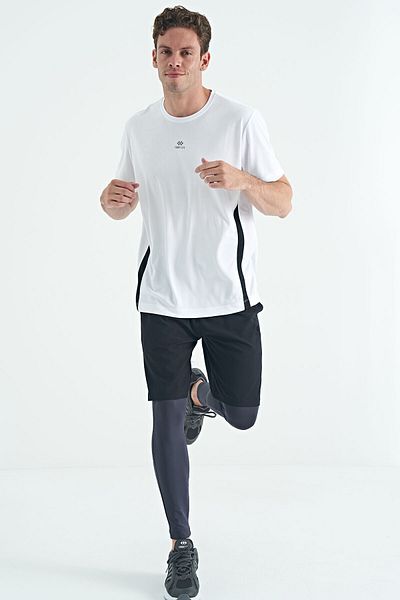 TOMMY LIFE Anthracite Logo Printed High Waist Slim Fit Active Sports Ανδρικό κολάν - 84989
