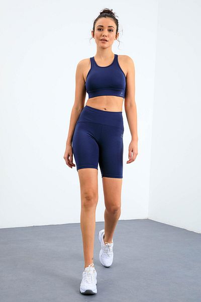 TOMMY LIFE Indigo High Waist Gathering Slim Fit Bustier Biker Σετ γυναικείο καλσόν - 95303