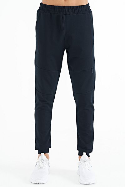 TOMMY LIFE Μπλε Navy Hidden Knee Pocket Λεπτομερής ανδρική φόρμα αθλητικής φόρμας Joger - 84958