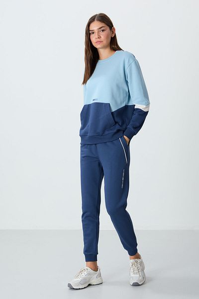 TOMMY LIFE Pantaloni de trening pentru femei, din bumbac compact, gros, neted, cu textura standard - 94660