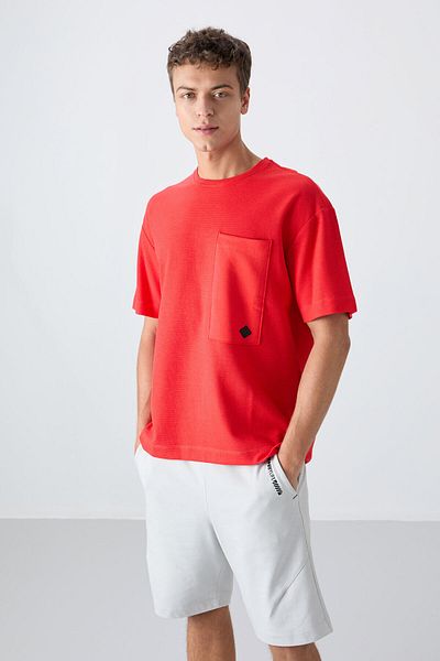 TOMMY LIFE Ανδρικό μπλουζάκι Fiesta Cotton Thick Surface Texture Oversize Fit Basic - 88341