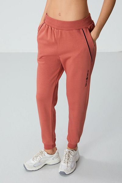TOMMY LIFE Thick Smooth Cotton Brick Colored Women's Sweatpants - 94660