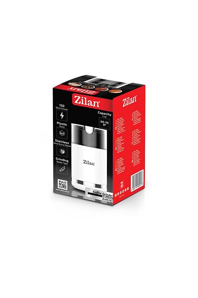 Zilan Zilan ZLN9281 electric coffee grinder, steel blades, plastic body, White