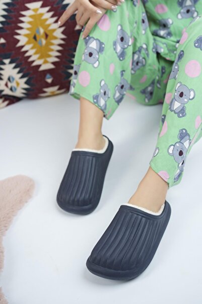 Moda Frato Modafrato Flora Kapalı Içi Yünlü Unisex Ev Terliği Kışlık Terlik Su Geçirmez