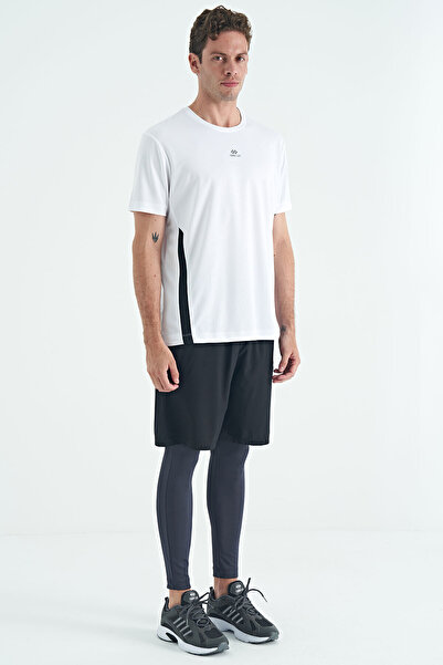 TOMMY LIFE Antrasit Logo Baskılı Yüksek Bel Slim Fit Aktif Spor Erkek Tayt - 84989