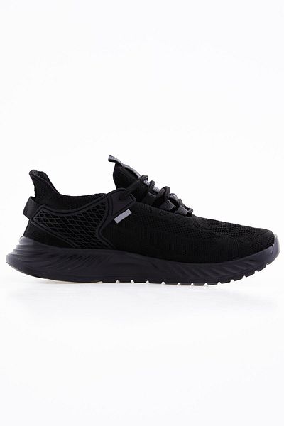 TOMMY LIFE Black Lace Up High Sole Men's Sports Shoes with Text Detail - 89100