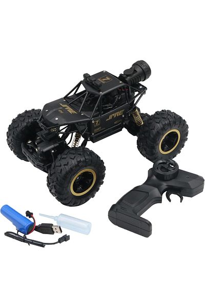 FUNFY 1:16 Rock Explorer RC Toy Car With 4WD | Black | With 4 Soft Suspensions