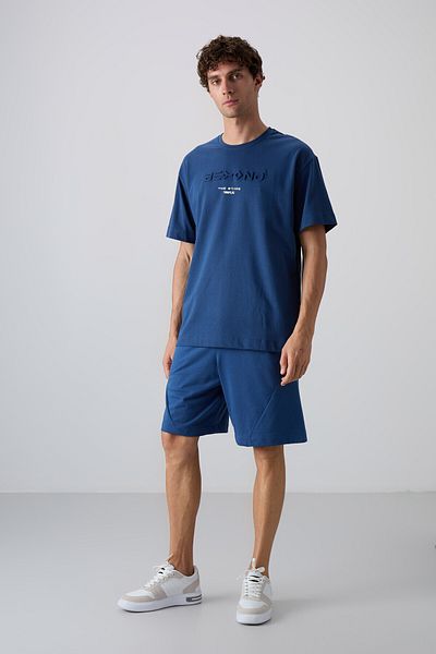 TOMMY LIFE Ανδρικό μπλουζάκι με στάμπα με χοντρή μαλακή υφή από βαμβάκι Parliament - 88328