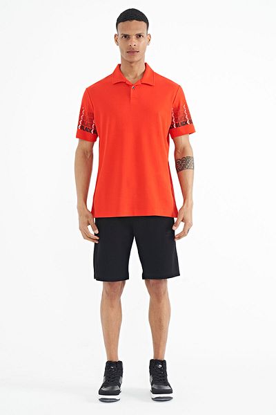 TOMMY LIFE Ανδρικό μπλουζάκι Fiesta Sleeve Print Detailed Polo Neck Standard Form - 88240