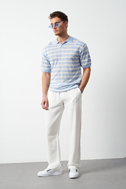 Mesfeno Ανδρικό μπλουζάκι με ριγέ κανονική εφαρμογή, λεπτό πλεκτό