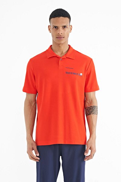 TOMMY LIFE Ανδρικό μπλουζάκι με τυπωμένο κείμενο Fiesta Standard Form Polo Neck - 88236
