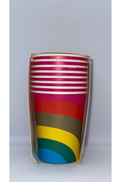 gdk paper cup مجموعة أكواب ورقية ملونة سعة 9 أونصة مكونة من 8 قطع