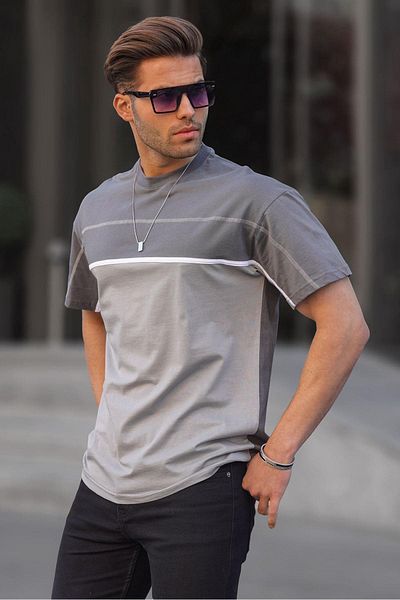 Madmext Ανδρικό T-shirt Smoked Color Blocked 6177