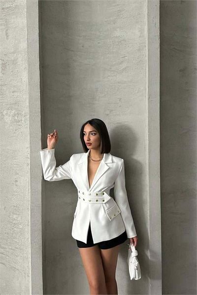 Dip Moda Dipmoda Women Design Snap Button Detailed Blazer Jacket Dpg079