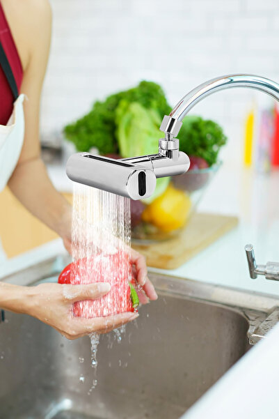 MEZİGARC 4 Modlu 360 Derece Dönebilen Şelale Basınçlı Su Tasarruflu Musluk Başlığı Lavabo Batarya Fiskiye Ucu