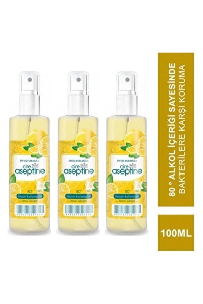CIRE ASEPTINE 3 Adet Limon Kolonyası 100 ml Sprey