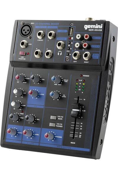 Gemini GEM-05USB 5 Kanal Mikser