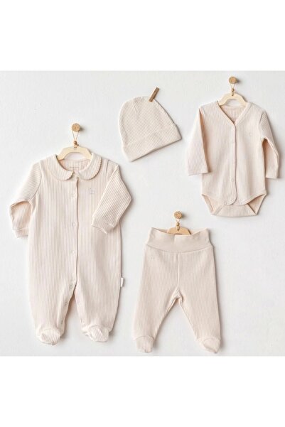 andywawa Erkek Bebek 4'lü Hastane Çıkışı Seti Yenidoğan İçin Rahat ve Şık Set